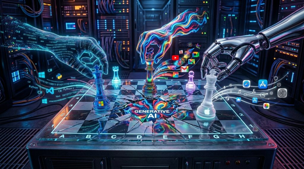The AI 'Arms Race': How Google, Apple, and Microsoft Are Battling for Generative AI Dominance